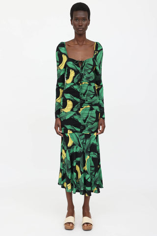 Palm Leaf Print Dress