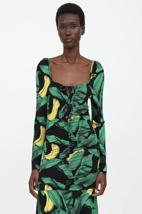 Palm Leaf Print Dress