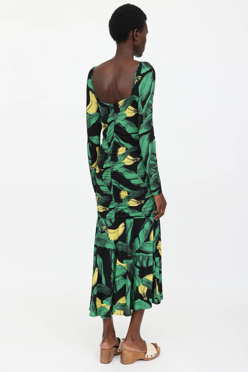 Palm Leaf Print Dress