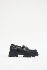 Ganni Black Patent Platform Loafer