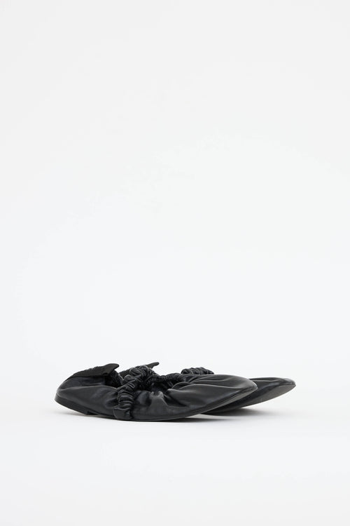 GanniScrunched Leather Ballet Flat