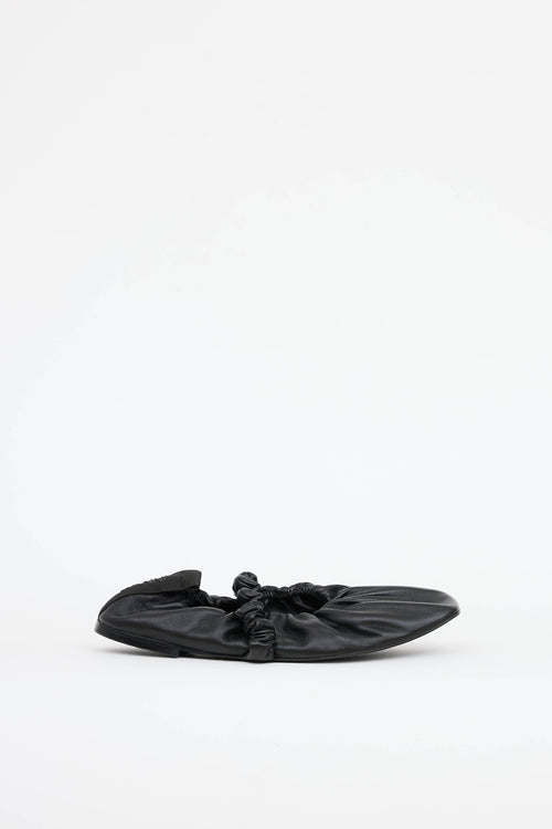 GanniScrunched Leather Ballet Flat