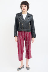 Ganni Black Leather Biker Jacket