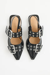 Ganni Feminine Buckle Ballerina Flat