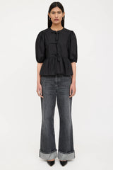 Ganni Puffed Tie Top