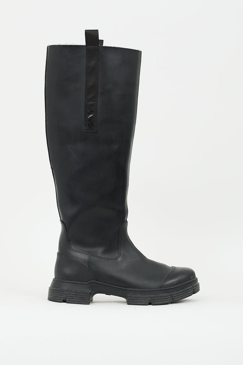 Ganni Black Rubber Country Boot