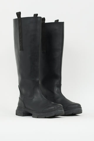 Ganni Black Rubber Country Boot