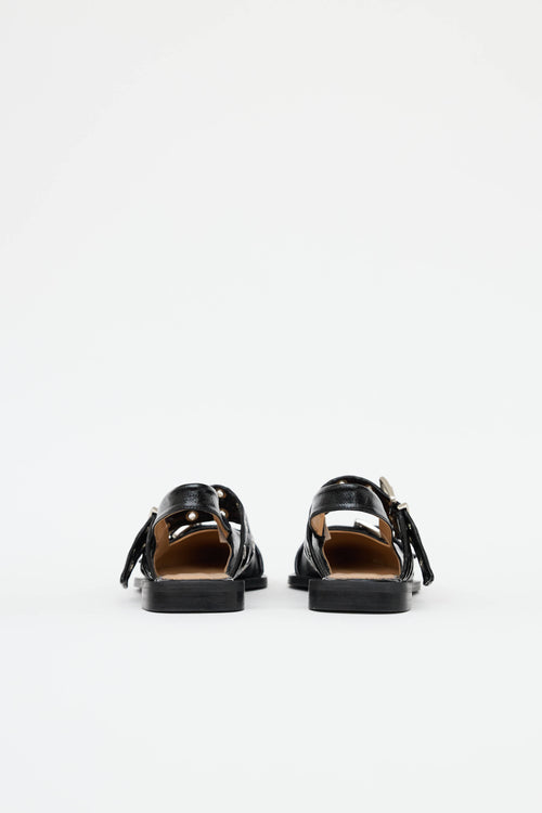 Ganni Patent Feminine Buckle Flat