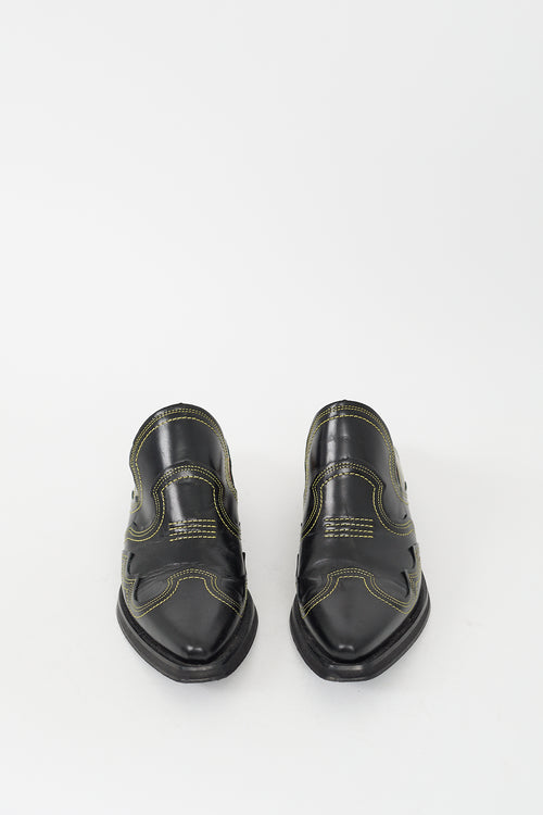 Ganni Black & Yellow Western Mule