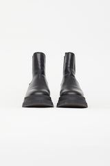 Ganni Black Leather Creepers Chelsea Ankle Boot