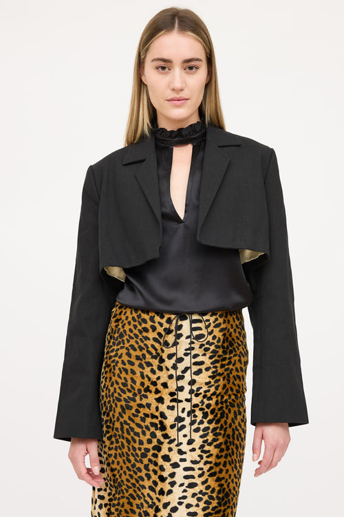 Ganni Cropped Open Blazer