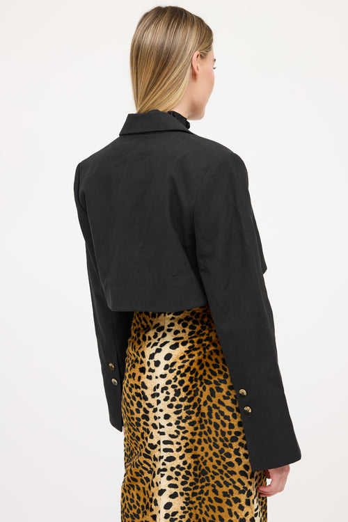 Ganni Cropped Open Blazer