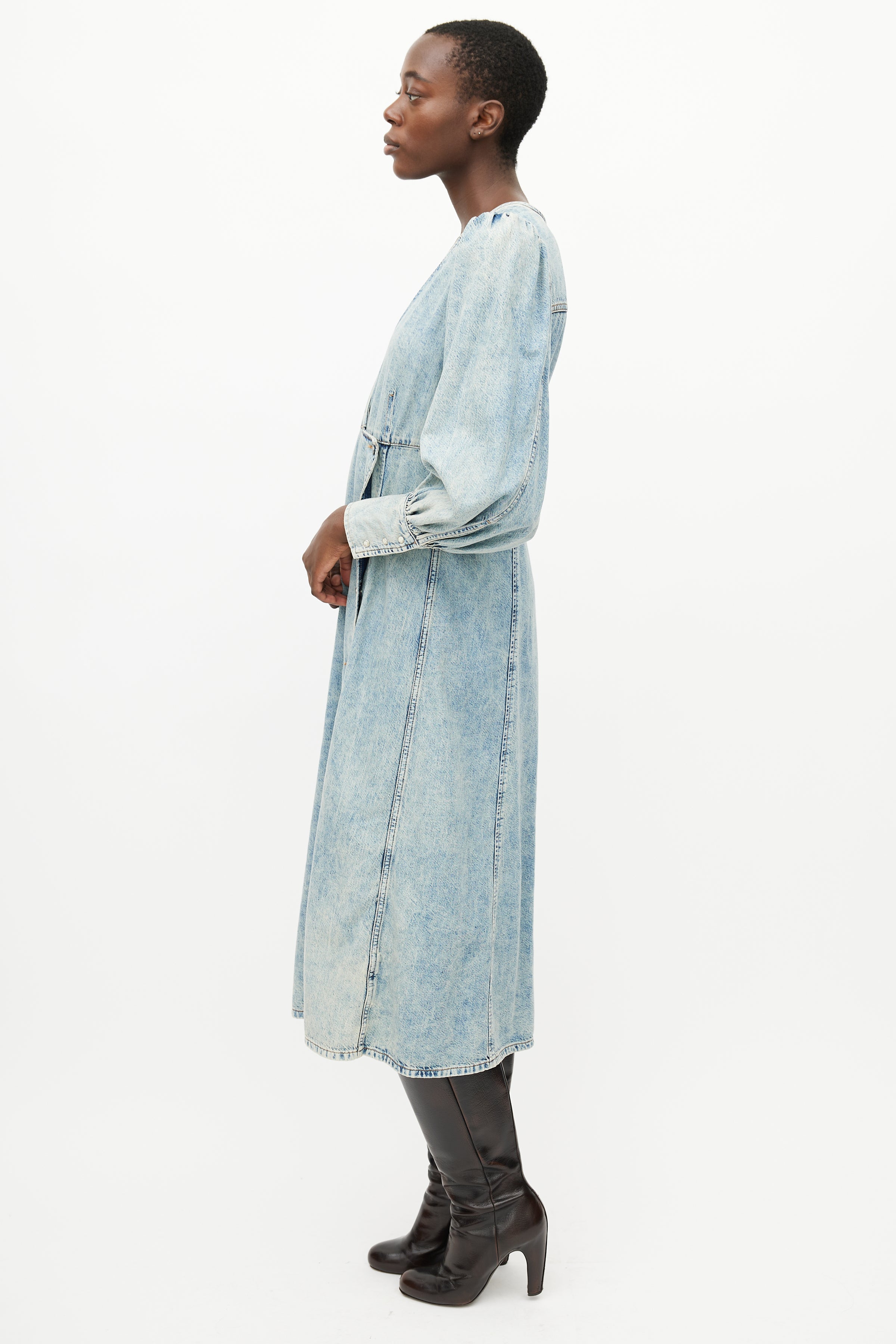 Ganni // Blue Denim Wrap Dress VSP Consignment Ganni // Blue Denim Wrap Dress VSP Consignment