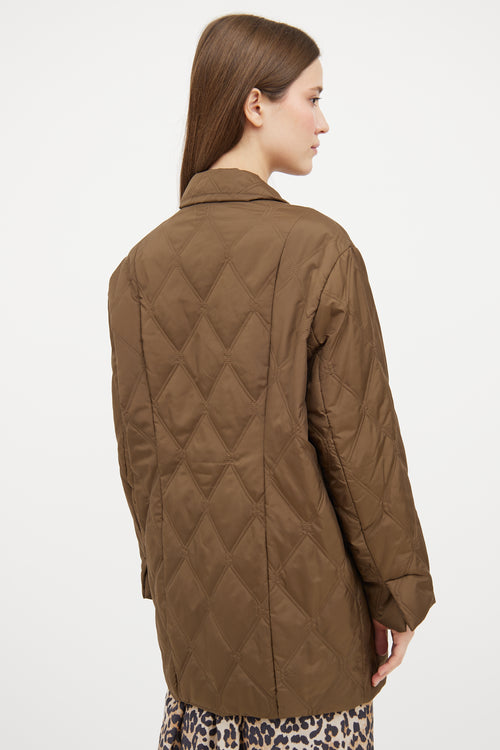 Ganni Brown Nylon Quilted Jacket