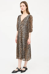 GanniPrinted V-Neck Dress