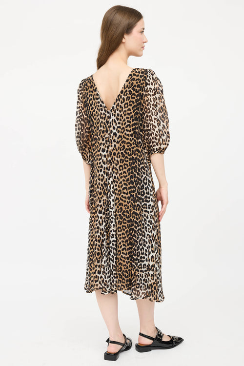 GanniPrinted V-Neck Dress