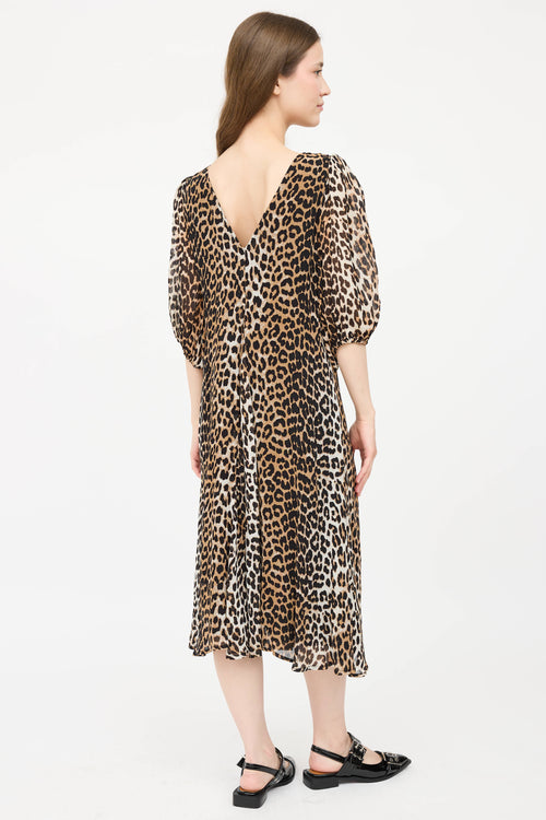 GanniPrinted V-Neck Dress