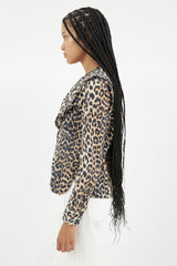 Ganni Brown & Black Print Shirt