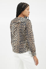 Ganni Brown & Black Print Shirt