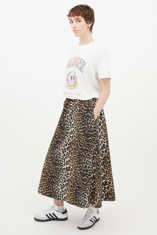 Ganni Brown & Black Print Skirt