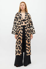 Ganni Brown & Black Printed Light Coat