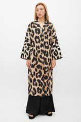 Ganni Brown & Black Printed Light Coat