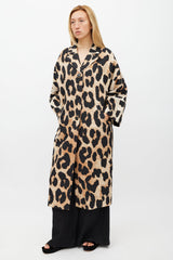 Ganni Brown & Black Printed Light Coat