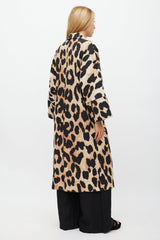 Ganni Brown & Black Printed Light Coat