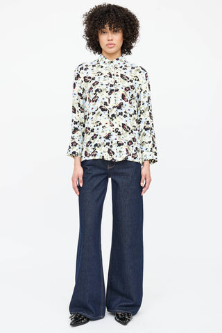 Ganni Floral Button Up Top