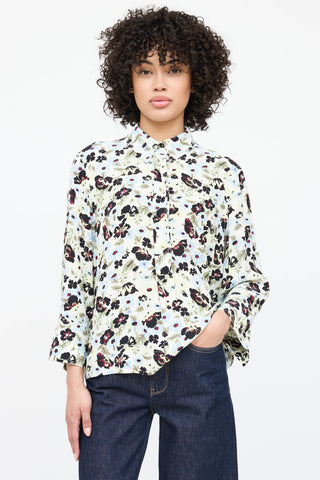 Ganni Floral Button Up Top