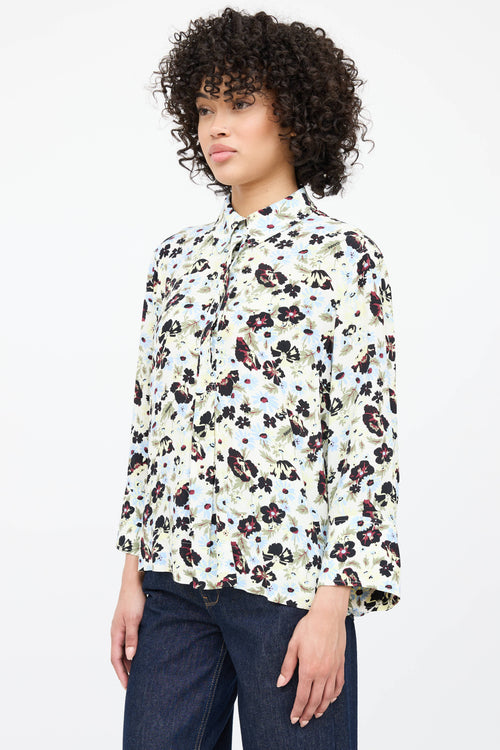 Ganni Floral Button Up Top