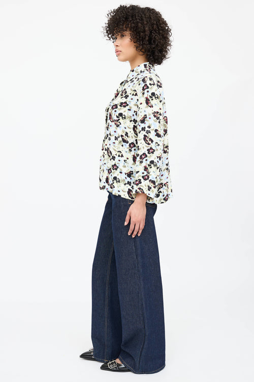 Ganni Floral Button Up Top