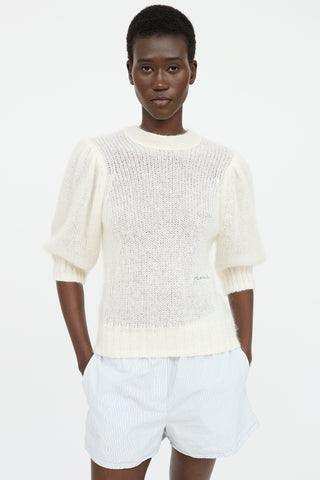 Ganni Mohair Knit Open Back Sweater