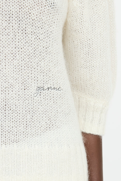 Ganni Mohair Knit Open Back Sweater
