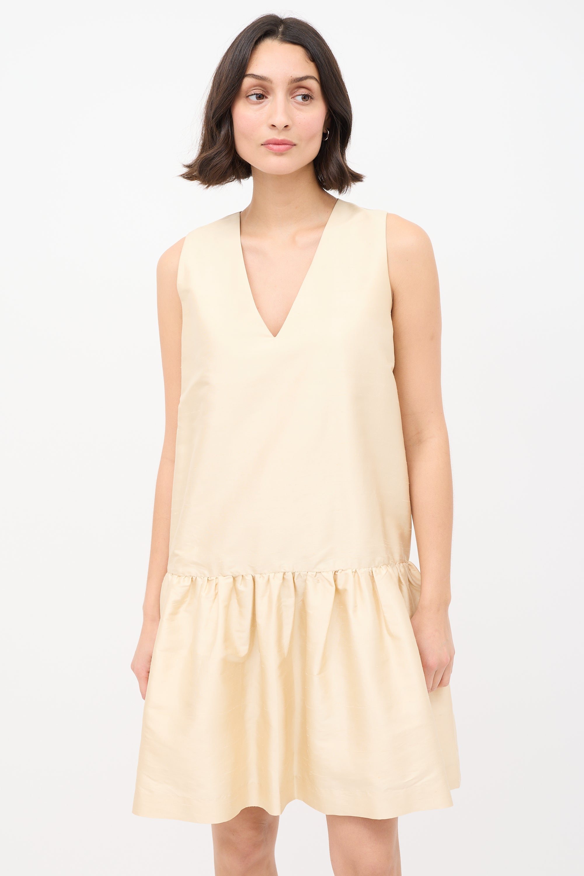 ganni drop waist dress Smocked Drop Waist Dress