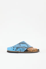 Ganni Embossed Leather Crossover Sandal