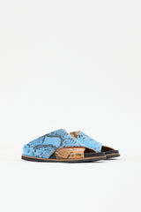 Ganni Embossed Leather Crossover Sandal