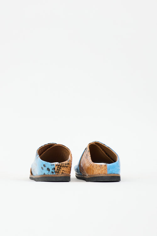 Ganni Embossed Leather Crossover Sandal