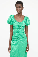 Ganni Ruched Crinkle Dress