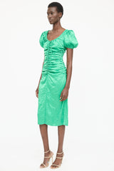 Ganni Ruched Crinkle Dress