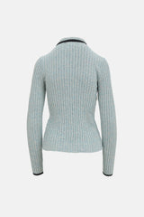 Ganni Ribbed Half Button Top