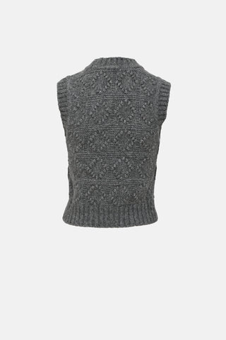 Ganni Wool Bubble Knit Logo Vest