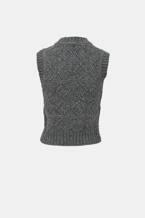 Ganni Wool Bubble Knit Logo Vest