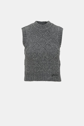 Ganni Wool Bubble Knit Logo Vest