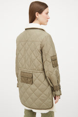 Ganni Green Nylon Quilted Jacket