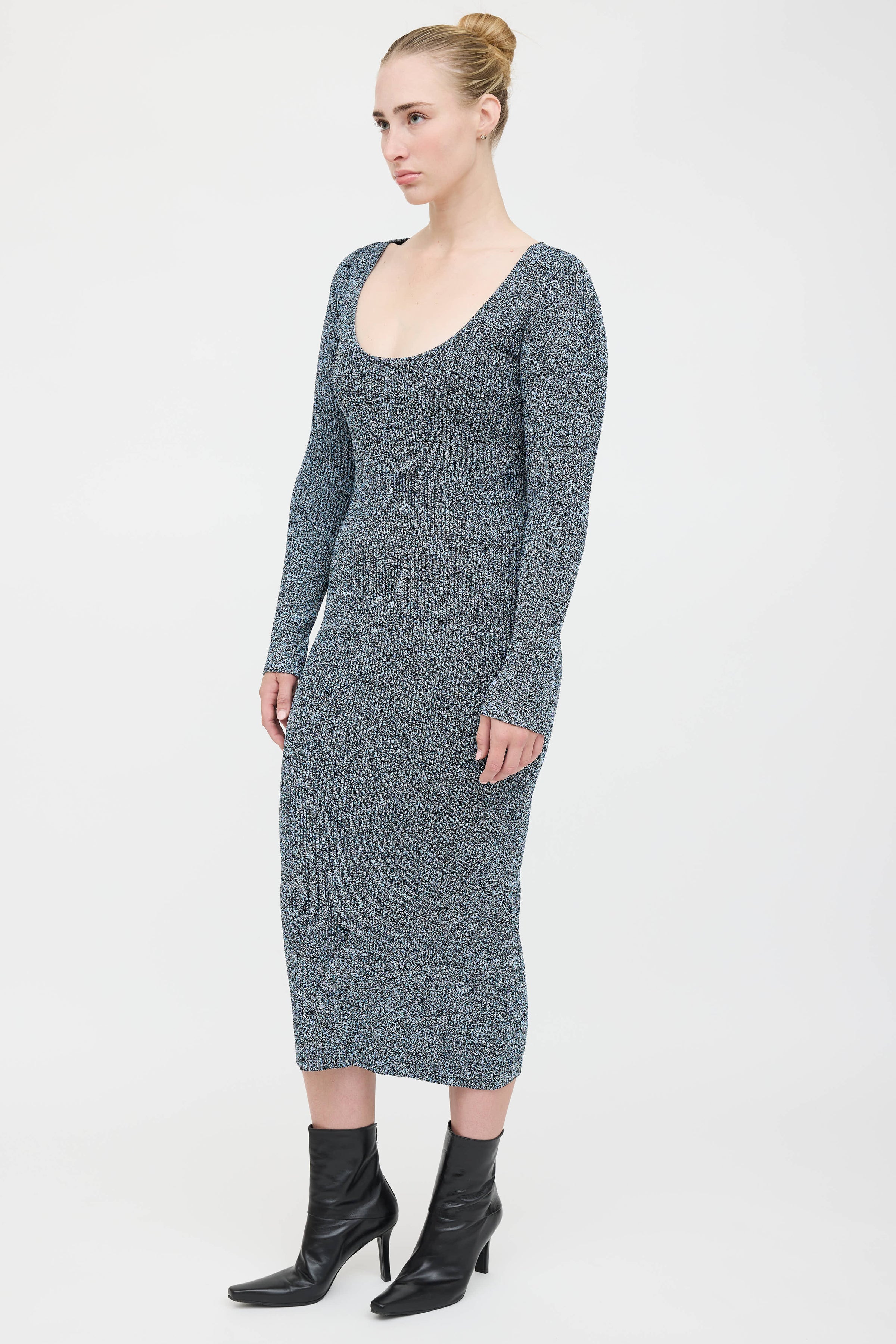 ganni midi dress Ganni // Heathered Midi Dress – VSP Consignment
