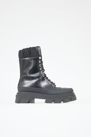 Ganni Leather Combat Boot