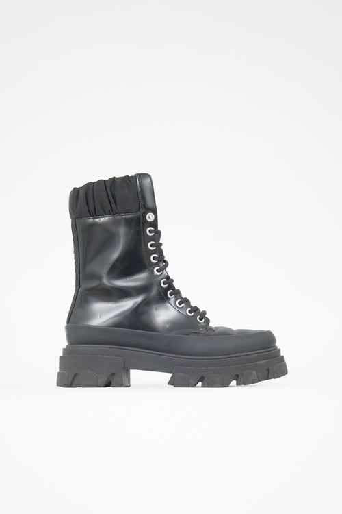Ganni Leather Combat Boot