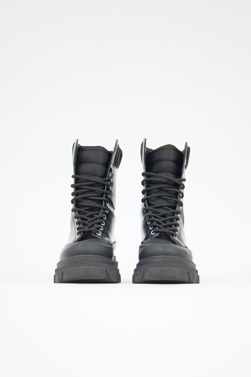 Ganni Leather Combat Boot