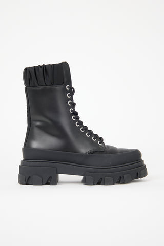 Ganni Leather Combat Boot